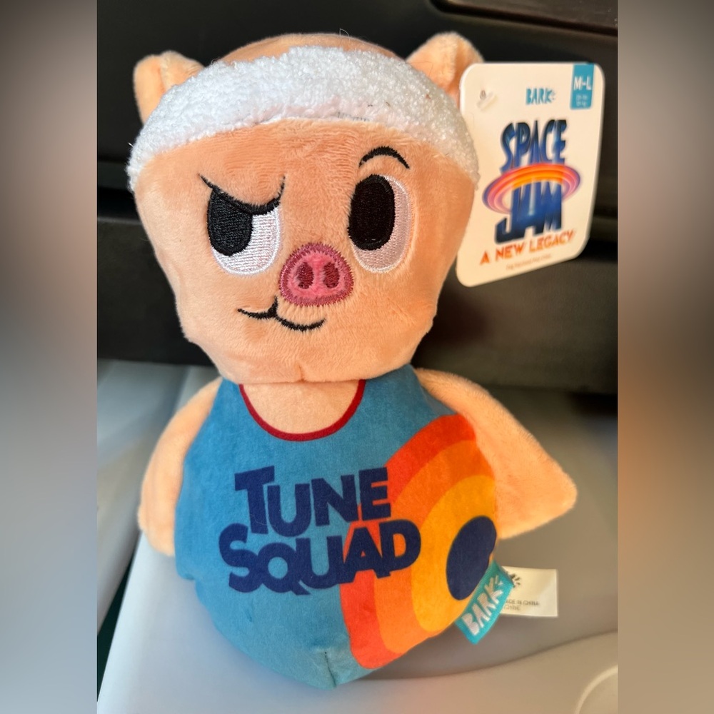 Looney Tune Squad Space Jam BarkBox Dog Pet Squeaker Plush Toy Porky Pig